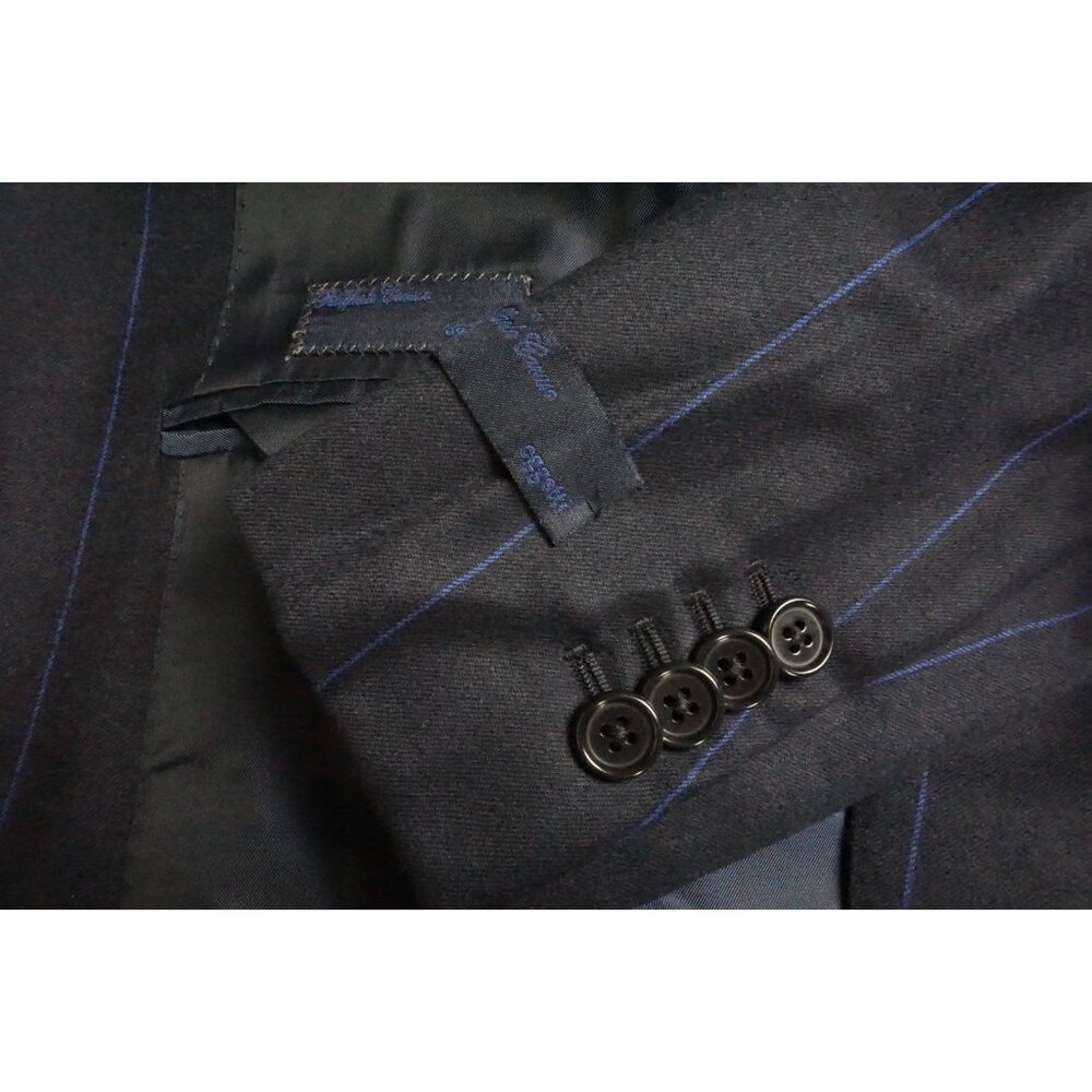 Raffaele Caruso Oggetti Blue Striped Wool 2 Pc Suit Jacket Pants 46R BRAND NEW